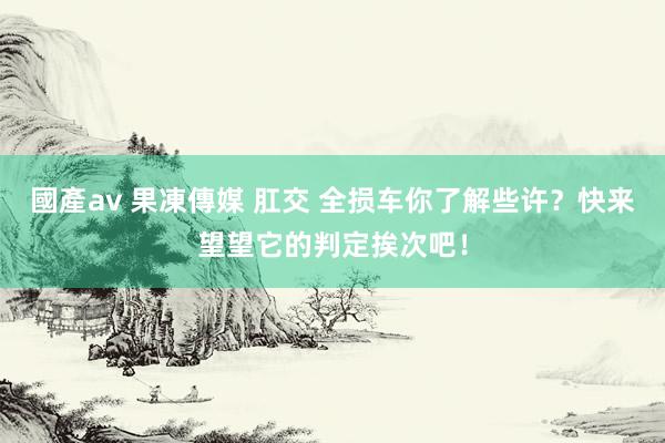 國產av 果凍傳媒 肛交 全损车你了解些许？快来望望它的判定挨次吧！