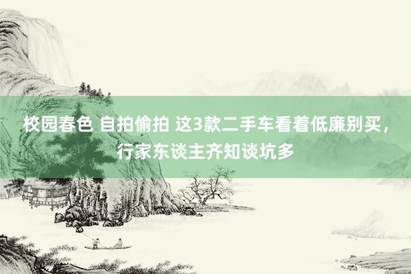 校园春色 自拍偷拍 这3款二手车看着低廉别买，行家东谈主齐知谈坑多