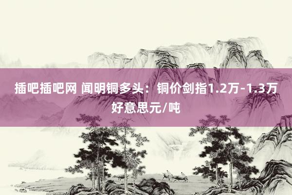 插吧插吧网 闻明铜多头：铜价剑指1.2万-1.3万好意思元/吨